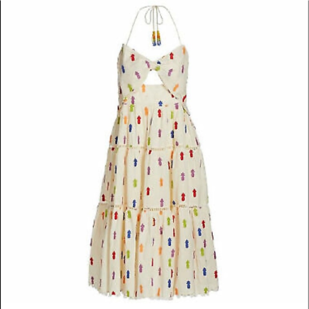 Farm Rio Dresses Farm Rio Multicolor Pineapple Cutout Midi Dress XS BNWOT